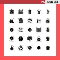 conjunto de 25 iconos modernos de la interfaz de usuario signos de símbolos para el transporte de pulverización abrahámica tiendas de limpieza elementos de diseño vectorial editables vector
