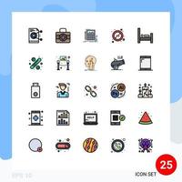 paquete de iconos de vector de stock de 25 signos y símbolos de línea para protección publicidad cálculo anuncio bloque mercado elementos de diseño vectorial editables