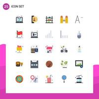 Set of 25 Modern UI Icons Symbols Signs for decrease city play building sale Editable Vector Design Elements