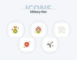 Military War Flat Icon Pack 5 Icon Design. danger. star. star. chevron. arm vector