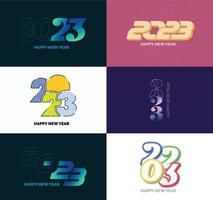 Big Set of 2023 Happy New Year logo text design 2023 number design template vector