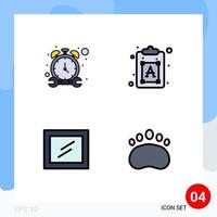 Modern Set of 4 Filledline Flat Colors Pictograph of stop mirror repair font clutches Editable Vector Design Elements