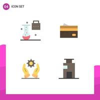 Modern Set of 4 Flat Icons and symbols such as expansion and innovation credit science folder banking money Editable Vector Design Elements