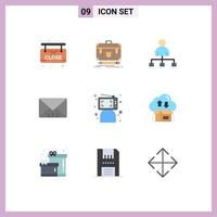 9 User Interface Flat Color Pack of modern Signs and Symbols of computer blogger user user interface Editable Vector Design Elements