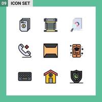 Set of 9 Modern UI Icons Symbols Signs for plus medical cpu research financial Editable Vector Design Elements