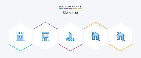 Buildings 25 Blue icon pack including fire. buildings. property. security. lifeguard vector