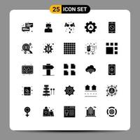 Modern Set of 25 Solid Glyphs and symbols such as disabled application cursor happy navigation plumber Editable Vector Design Elements