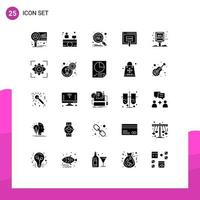 Editable Vector Line Pack of 25 Simple Solid Glyphs of big sale online optimization money internet Editable Vector Design Elements