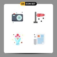 4 Creative Icons Modern Signs and Symbols of dad present camera wind interface Editable Vector Design Elements