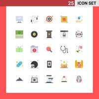 Pictogram Set of 25 Simple Flat Colors of earth day tool connection crop notification Editable Vector Design Elements