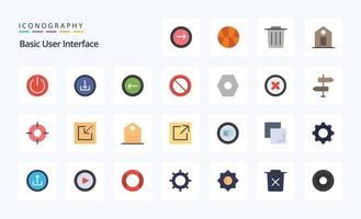 25 Basic Flat color icon pack vector