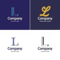 letra l diseño de paquete de logotipos grandes diseño de logotipos modernos y creativos para su negocio vector