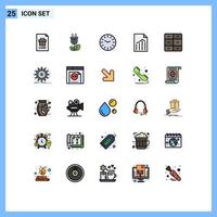 Set of 25 Modern UI Icons Symbols Signs for closet report power page document Editable Vector Design Elements