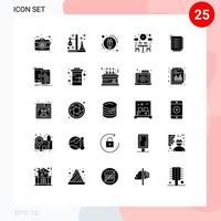 User Interface Pack of 25 Basic Solid Glyphs of to do list time tube free couple Editable Vector Design Elements