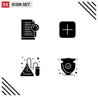 4 User Interface Solid Glyph Pack of modern Signs and Symbols of document lab server sets lab Editable Vector Design Elements