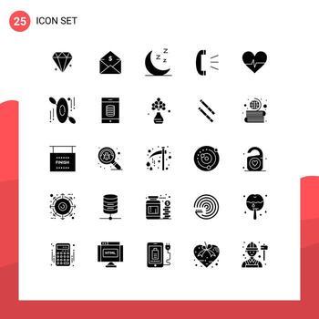 25 Solid Glyph concept for Websites Mobile and Apps heart customer support order client support answer Editable Vector Design Elements