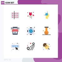 Modern Set of 9 Flat Colors Pictograph of marketplace online propose mobile mind programming Editable Vector Design Elements