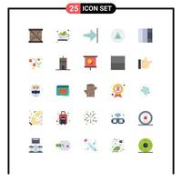 User Interface Pack of 25 Basic Flat Colors of grid symbolism hot sign magic Editable Vector Design Elements