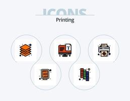 Printing Line Filled Icon Pack 5 Icon Design. street. ad. paint. billboard. ad vector