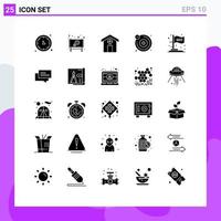 Solid Glyph Pack of 25 Universal Symbols of idea molecule message chemistry house Editable Vector Design Elements