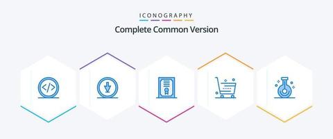 Complete Common Version 25 Blue icon pack including shopping. online. navigation. ecommerce. diploma vector