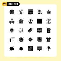 25 Universal Solid Glyphs Set for Web and Mobile Applications sync backup website money bank Editable Vector Design Elements