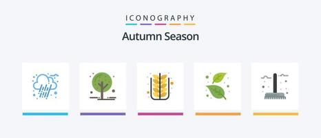 Autumn Flat 5 Icon Pack Including autumn. nature. fall. leaf. ash. Creative Icons Design vector