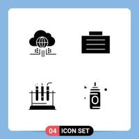 User Interface Pack of 4 Basic Solid Glyphs of internet test technology safe feeder Editable Vector Design Elements