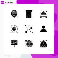 Universal Icon Symbols Group of 9 Modern Solid Glyphs of fast cycle monument agile helmet Editable Vector Design Elements