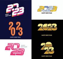 Big Set of 2023 Happy New Year logo text design 2023 number design template vector