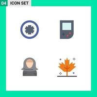 4 User Interface Flat Icon Pack of modern Signs and Symbols of medical character test gameboy islam Editable Vector Design Elements