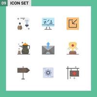Set of 9 Vector Flat Colors on Grid for e ramadan computer islam abrahamic Editable Vector Design Elements