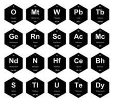 20 Preiodic table of the elements Icon Pack Design vector