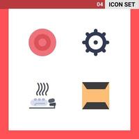 4 Thematic Vector Flat Icons and Editable Symbols of gold medicine symbols care documents Editable Vector Design Elements