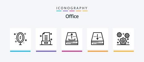 Office Line 5 Icon Pack Including presentation. meeting. reflection. lecture. office. Creative Icons Design vector