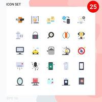 25 Creative Icons Modern Signs and Symbols of solution bulb gloves web world Editable Vector Design Elements