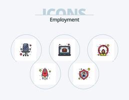 Employment Line Filled Icon Pack 5 Icon Design. business. professional. achievement. podium. medal vector