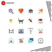 Pictogram Set of 16 Simple Flat Colors of male data space unbox send Editable Pack of Creative Vector Design Elements