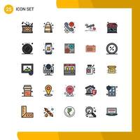 25 Thematic Vector Filled line Flat Colors and Editable Symbols of prediction forecast customer finance support Editable Vector Design Elements