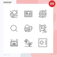 9 Outline concept for Websites Mobile and Apps holiday egg arrow max magnify Editable Vector Design Elements