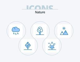 Nature Blue Icon Pack 5 Icon Design. nature. extreme. cloud. tree. nature vector