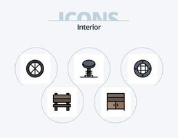 Interior Line Filled Icon Pack 5 Icon Design. cosmetics. light. home. lamp. design vector