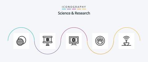 Science Line 5 Icon Pack Including science. antenna. atom. science. sperms vector