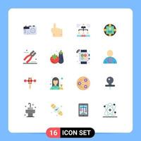 Modern Set of 16 Flat Colors and symbols such as construction modern team manager manager Editable Pack of Creative Vector Design Elements