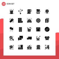 25 Solid Glyph concept for Websites Mobile and Apps thinking employee arts creative laptop Editable Vector Design Elements