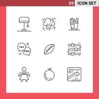 Set of 9 Modern UI Icons Symbols Signs for tax free office finance tools Editable Vector Design Elements