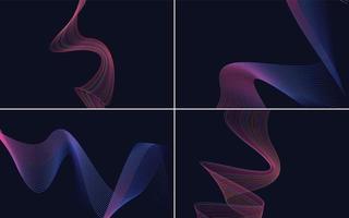 Modern wave curve abstract vector background pack for a contemporary look