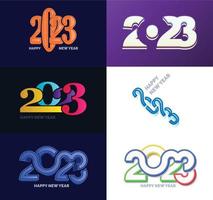 Big Collection of 2023 Happy New Year symbols Cover of business diary for 2023 with wishes vector