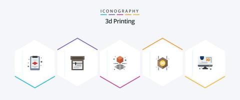 3d Printing 25 Flat icon pack including . printing. computer vector