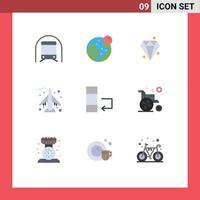 Modern Set of 9 Flat Colors and symbols such as data plane moon airport prize Editable Vector Design Elements